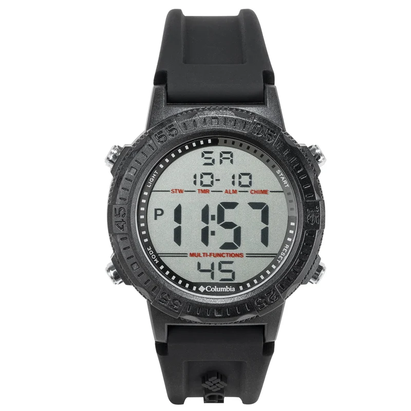 Columbia Exclusive Peak Patrol Quartz Digital Dial Black Silicone Strap Watch CSS14-001