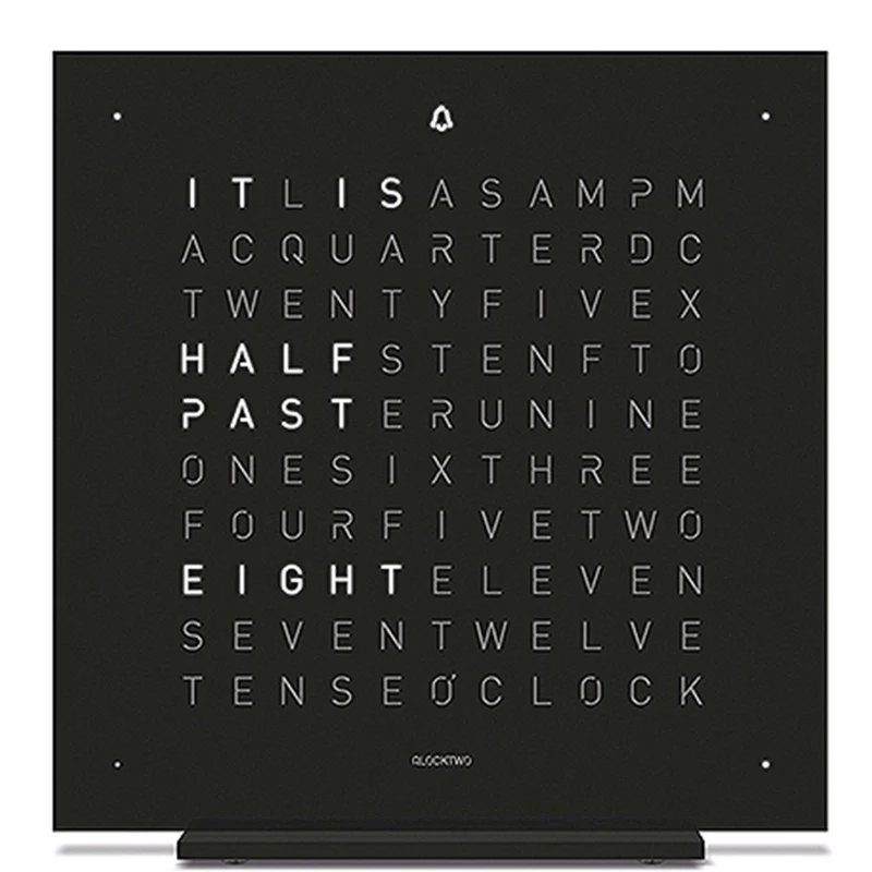 QLOCKTWO TOUCH METAL TABLE CLOCK DEEP BLACK FTENSSBL
