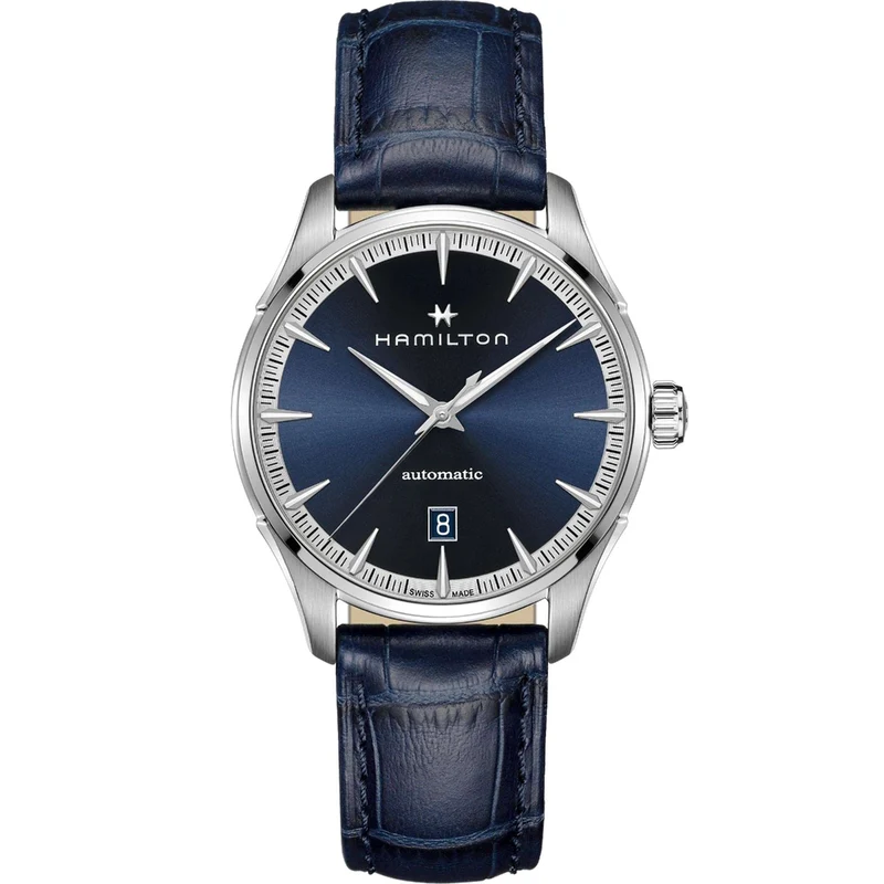Hamilton Jazzmaster 40mm Blue Dial Leather Mens Automatic Watch H32475640