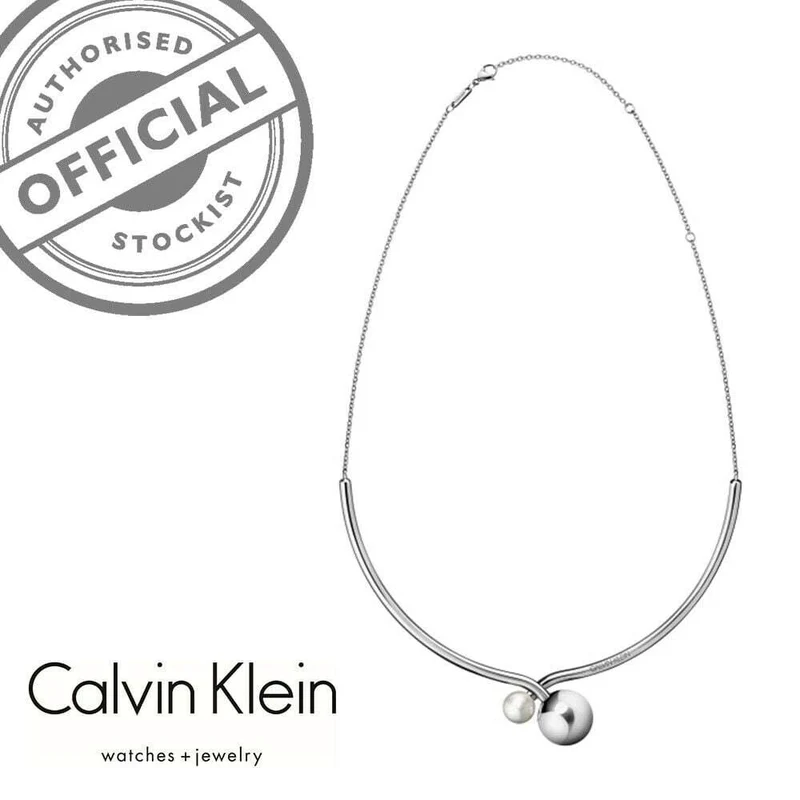 Calvin Klein Bubbly Silver Stainless Steel Choker Necklace KJ9RMJ040300