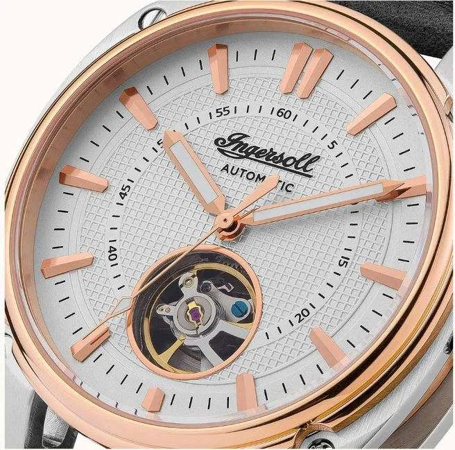 Ingersoll The Director Automatic White Dial Black Leather Strap Men's Watch I08101