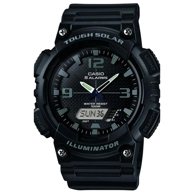 Casio Five Alarm Solar Powered Black Dial Black Resin Strap Men's Watch AQ-S810W-1A2VEF
