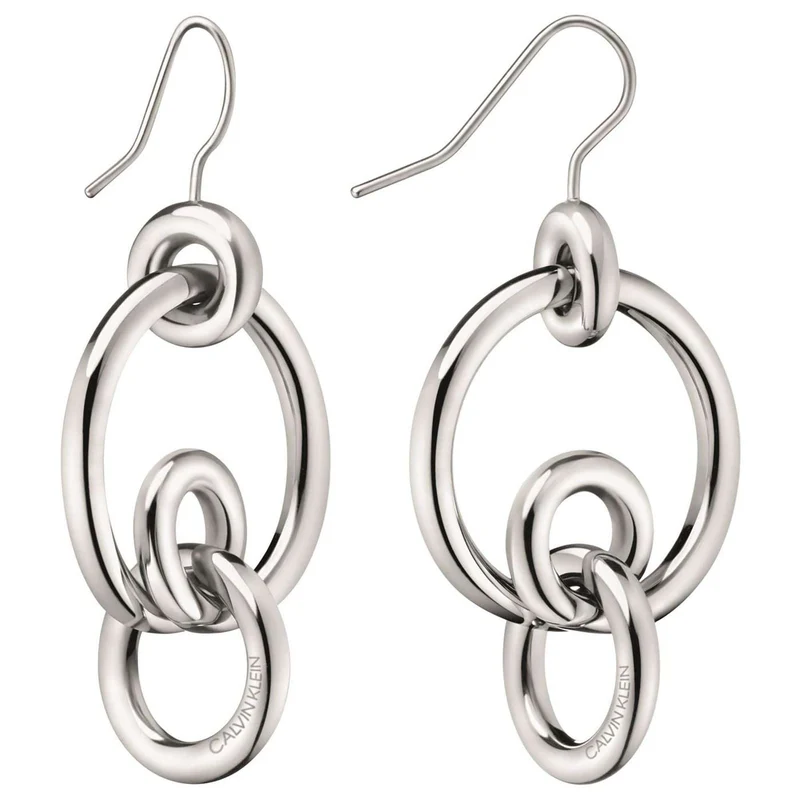 Calvin Klein Clink Silver Stainless Steel Earrings KJ9PME000200