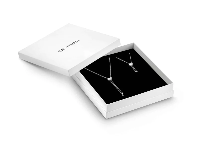 Calvin Klein Side Giftset Heart Shaped Pendant Necklace Bracelet KJ9999999974