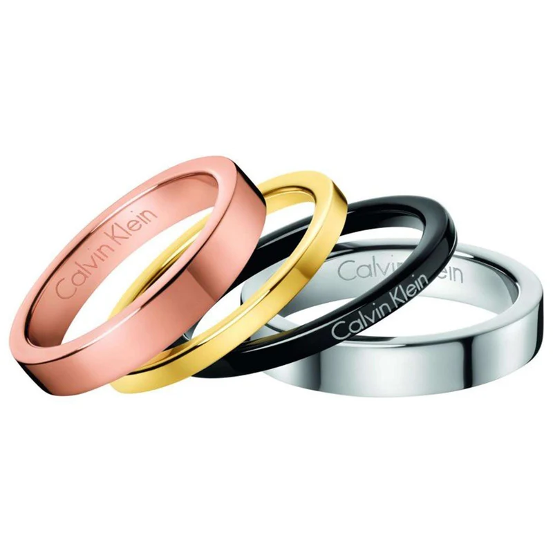 Calvin Klein 4 Colour Gorgeous Ladies Ring Set Medium KJ7GPR400107