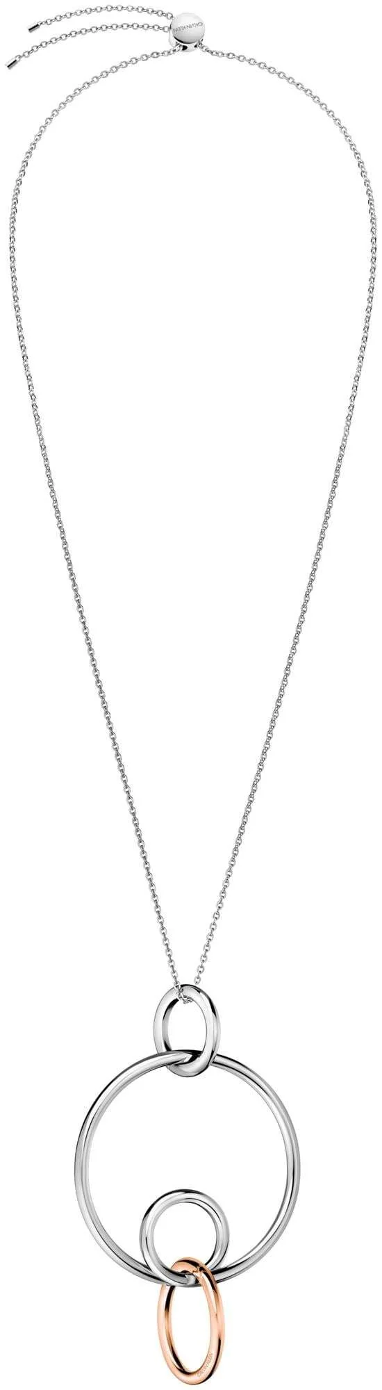 Calvin Klein Clink Silver Stainless Steel Rose Gold PVD Pendant Necklace KJ9PPP200100