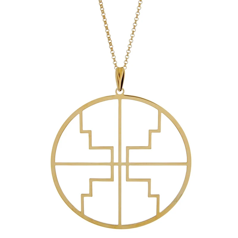 Kim Minchin Roxy Disc Gold Necklace
