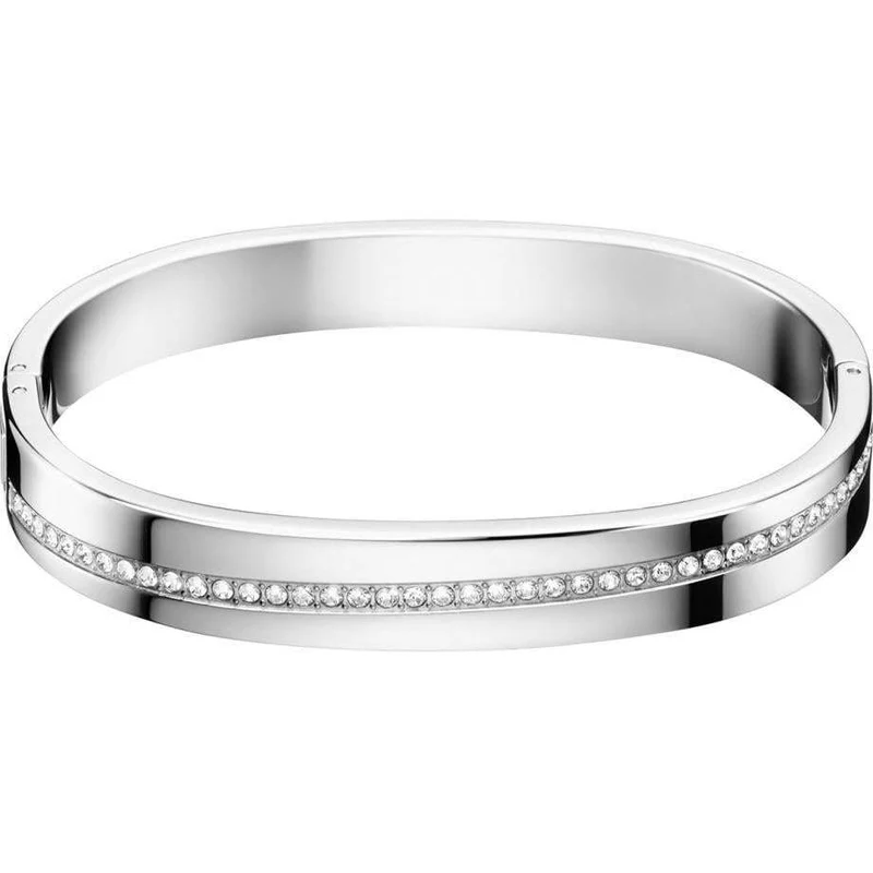 Calvin Klein Silver Stainless Steel Diamante Women's Bangle KJ06MD04010M