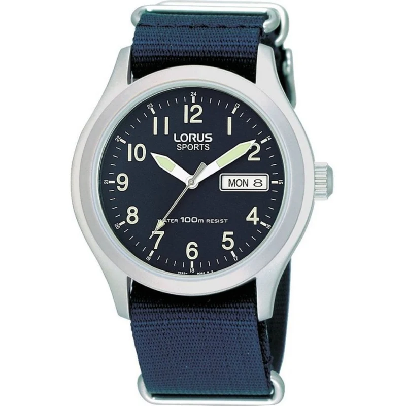Lorus Blue Fabric Strap Military Style Men’s Sports Watch RXN65AX9