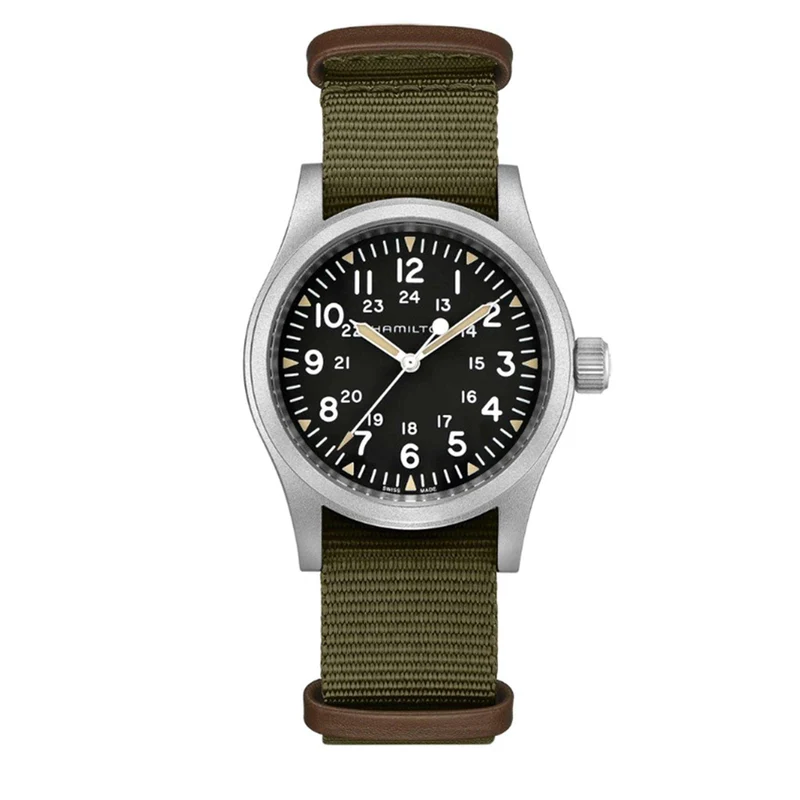 Hamilton Khaki Field 38mm Black Dial NATO Mens Mechanical Watch H69429931