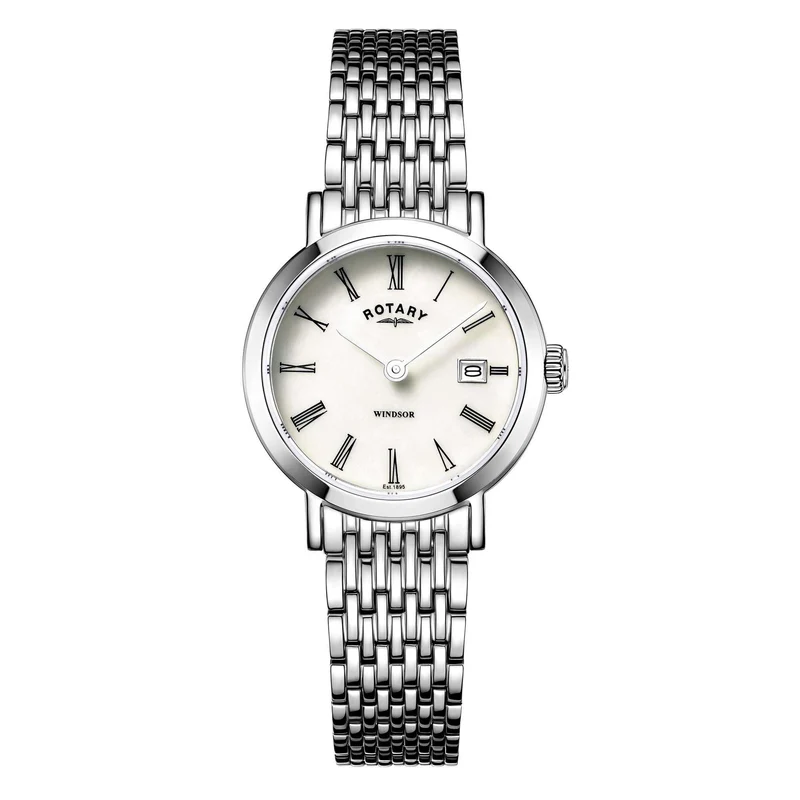 Rotary Windsor Stainless Steel Mother of Pearl Ladies’ Watch