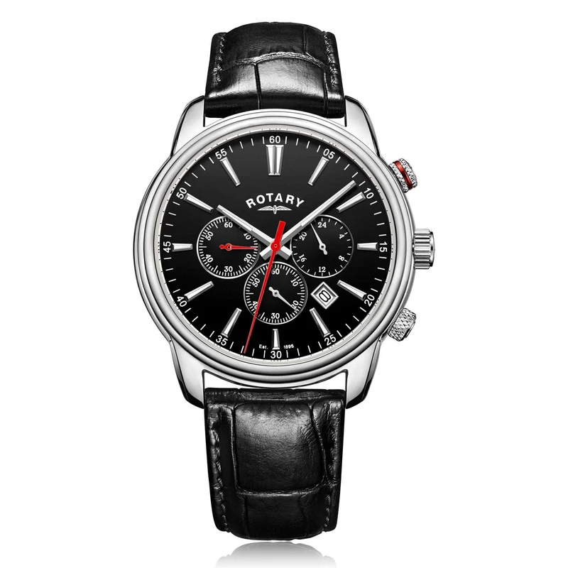 Rotary Monaco Stainless Steel Black Men’s Chronograph Watch GS05083/04