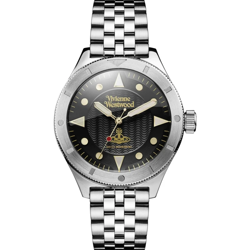 Vivienne Westwood Smithfield Stainless Steel Black Dial Men's Watch VV160BKSL