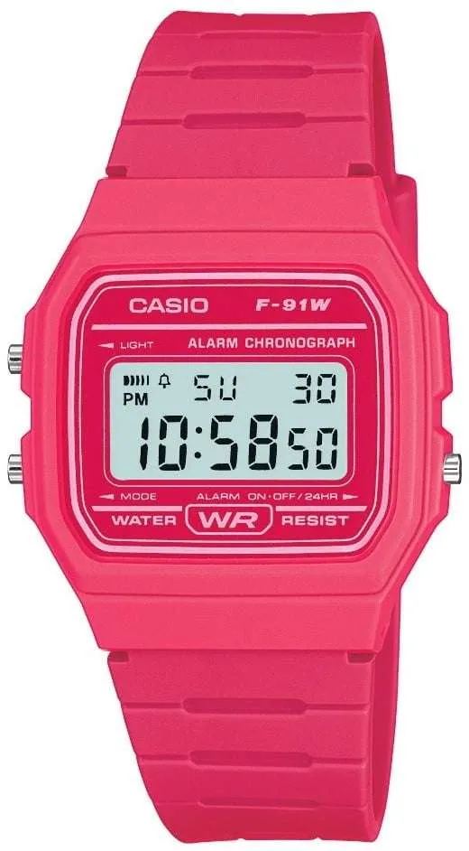 Casio Classic 35mm Pink Digital Resin Watch F-91WC-4AEF