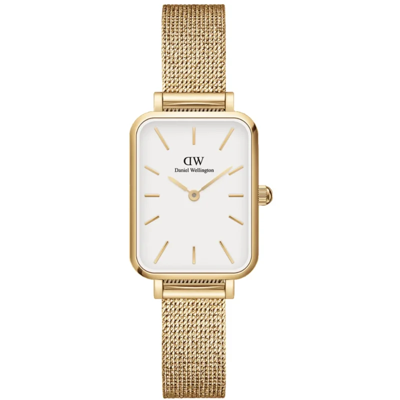 Daniel Wellington Quadro 20mm White Dial Steel Ladies Quartz Watch DW00100556
