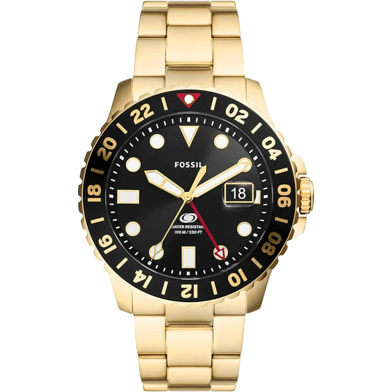 Fossil Blue GMT 46mm Black Dial Steel Mens Quartz Watch FS5990