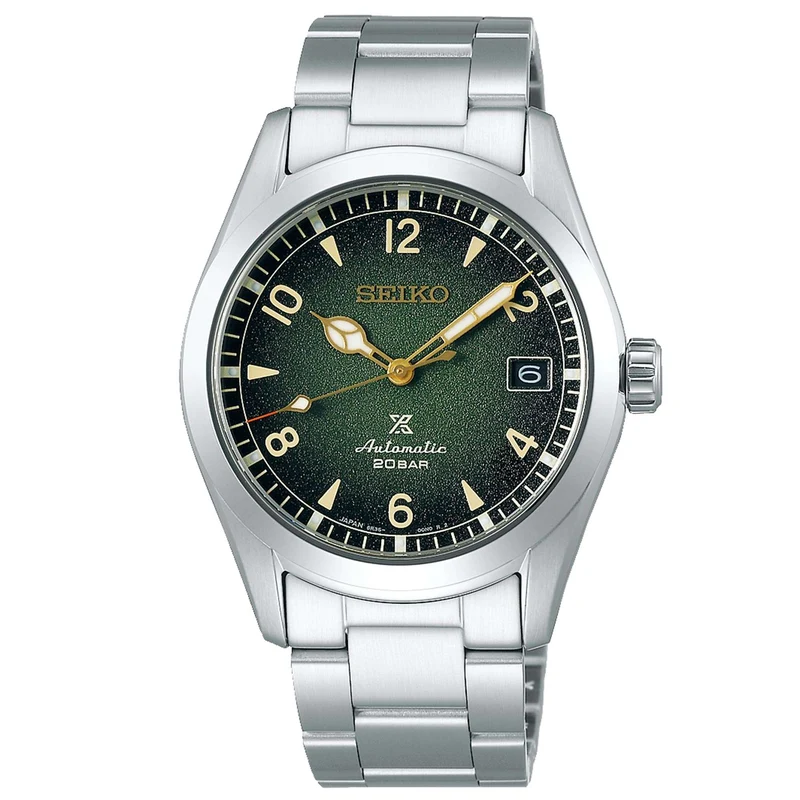 Seiko Prospex Alpinist Automatic Green Dial Silver Steel Bracelet Men's Watch SPB155J1