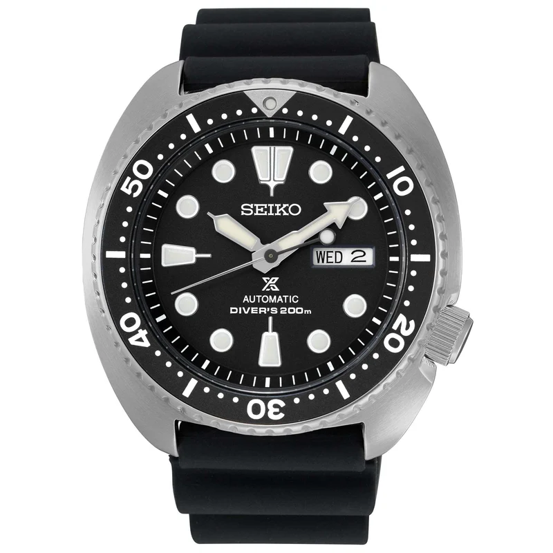 Seiko Prospex 'Turtle' Automatic Black Dial Black Rubber Strap Men's Watch SRPE93K1