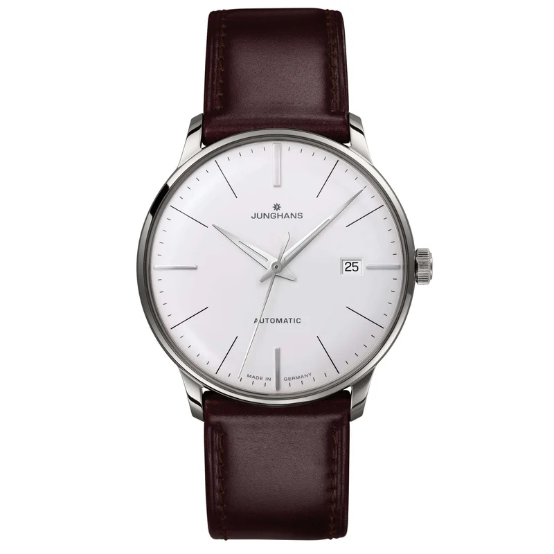 Junghans Meister Classic Automatic Silver Dial Brown Leather Strap Mens Watch 027/4310.00