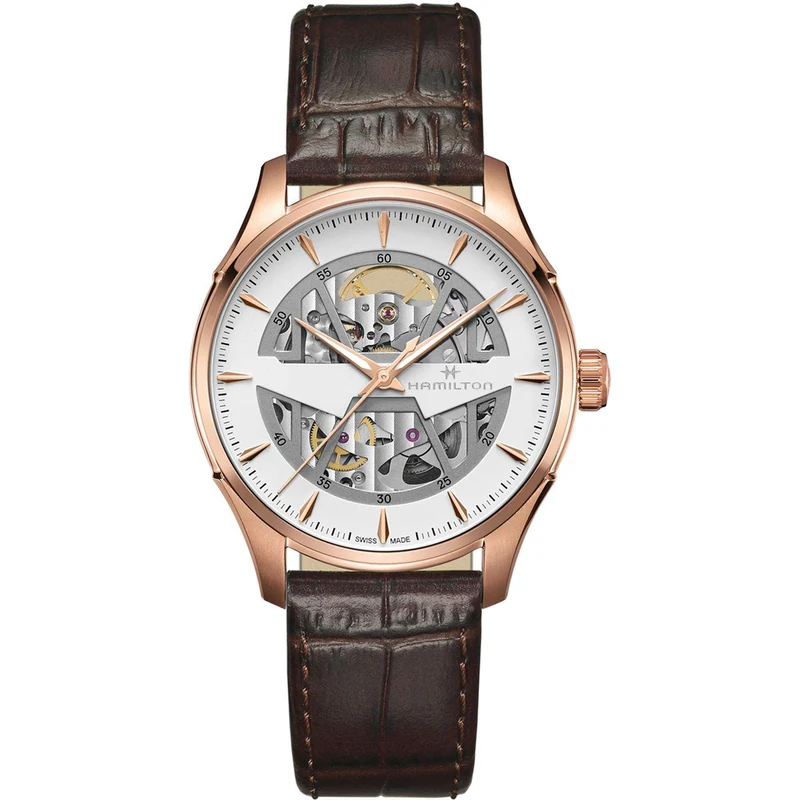 Hamilton Jazzmaster 40mm Skeleton Dial Leather Mens Automatic Watch H42505510