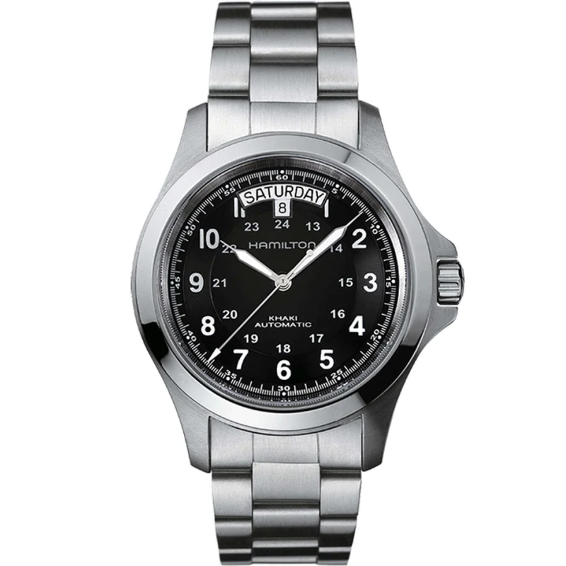 Hamilton Khaki Field 40mm Military King Black Dial Steel Mens Automatic Watch H64455133