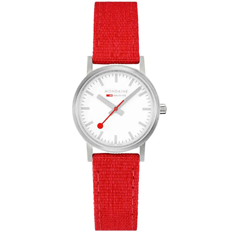 Mondaine Classic Quartz White Dial Textile Strap Women's Watch A658.30323.17SBC