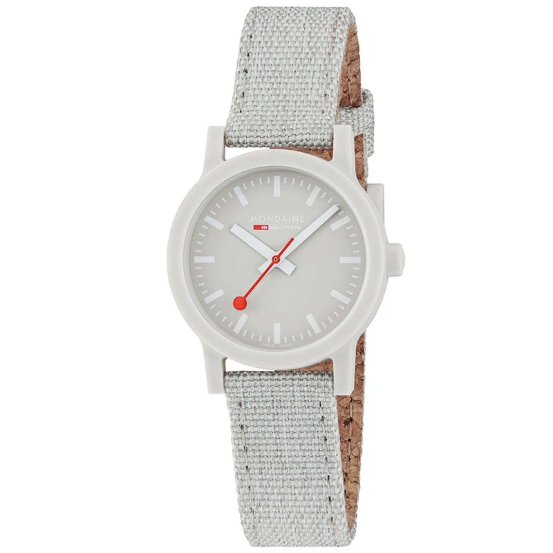 Mondaine Essence Quartz Grey Dial Textile Strap Ladies Watch MS1.32170.LK