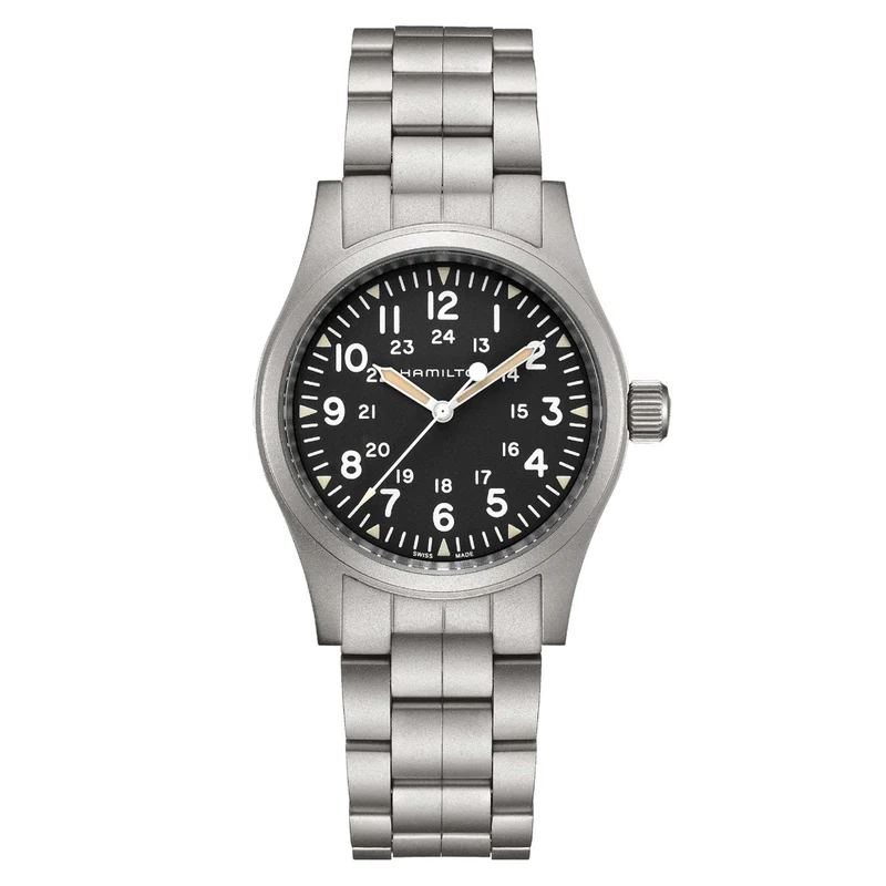 Hamilton Khaki Field 38mm Black Dial Steel Mechanical Watch H69439131