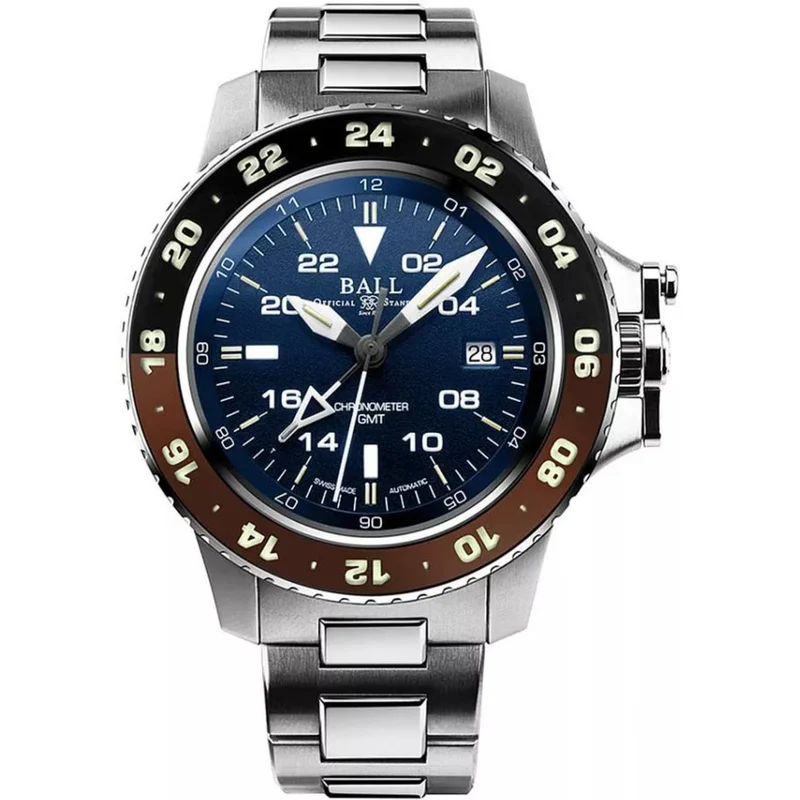 Ball Engineer Hydrocarbon AeroGMT II Automatic Blue Dial Steel Strap Men's Watch DG2018C-S12C-BE