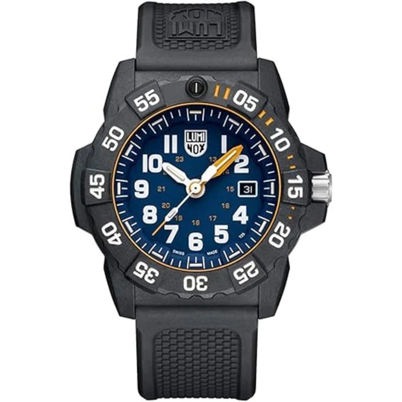 Luminox Navy SEAL 3500 Series Quartz Blue Dial Black Rubber Strap Men's Watch XS.3503.NSF