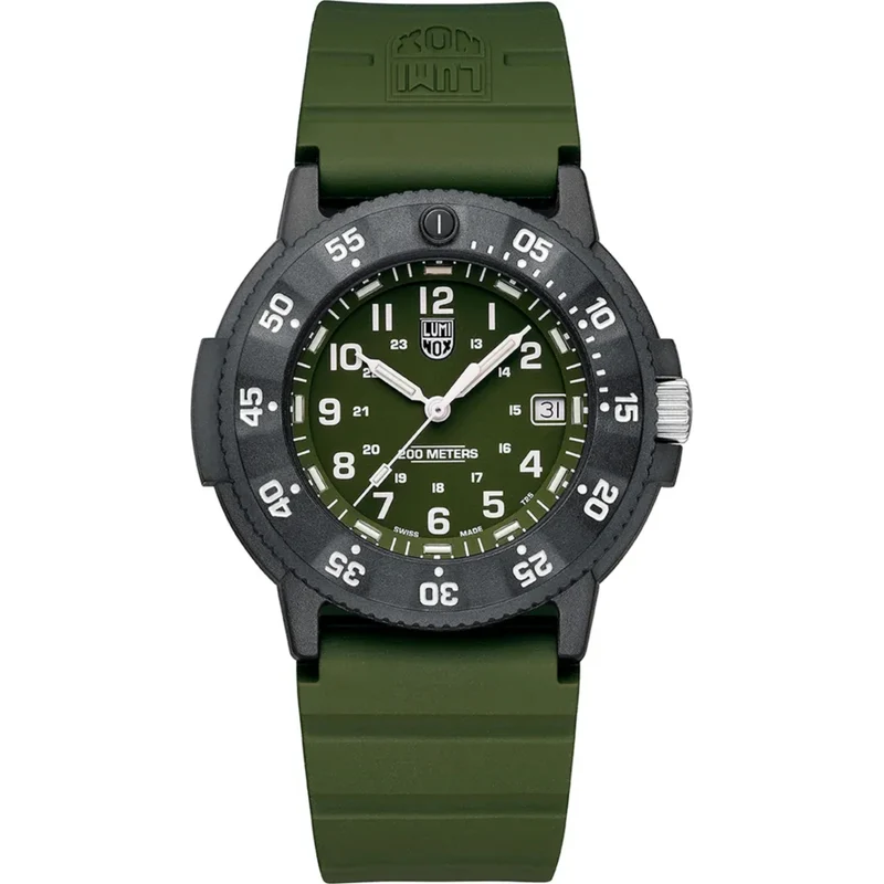 Luminox Navy Seals 43mm Green Dial Rubber Mens Quartz Watch XS.3013.EVO.S