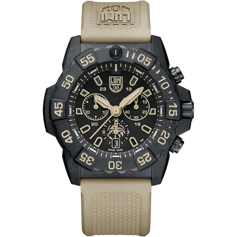 Luminox Navy Seal 45mm Chronograph Black Dial Rubber Mens Quartz WATCH XS.3590.NSF.SET