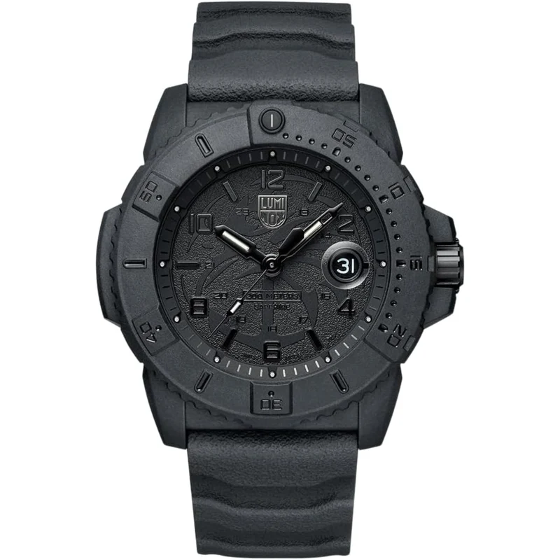 Luminox Navy Seal 45mm Black Dial Rubber Mens Quartz Watch XS.3601.BO.NSF