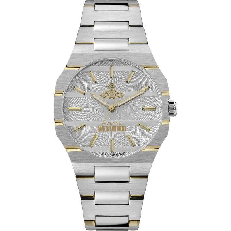 Vivienne Westwood The Bank 37mm Silver Dial Steel Quartz Watch VV294LCGSG