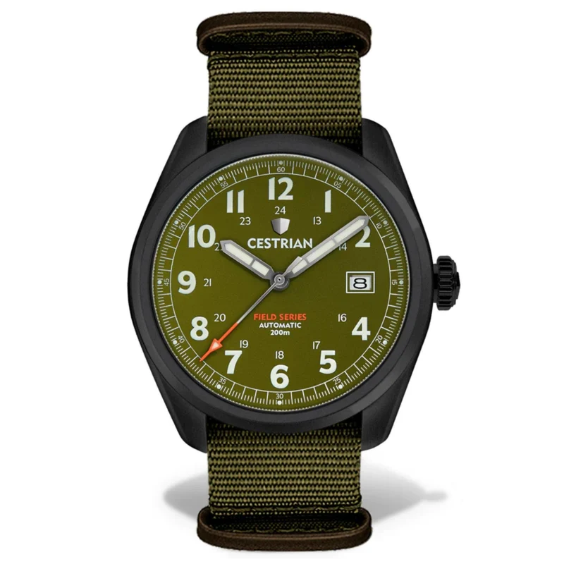 Cestrian Field Series Automatic Green Dial NATO Strap Men’s Watch CF321N5660