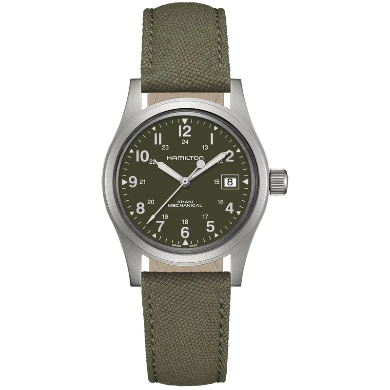 Hamilton Khaki Field 38mm Green Dial Canvas Mens Mechanical Watch H69439363