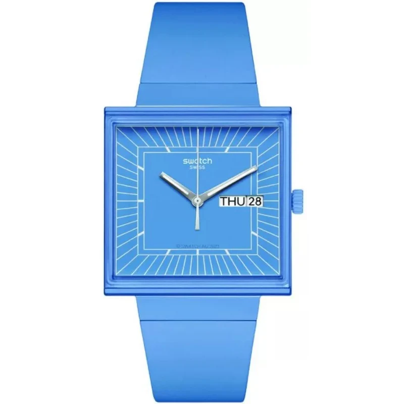 Swatch WHAT IF…SKY? Quartz Blue Dial Blue Biosourced Strap Watch SO34S700