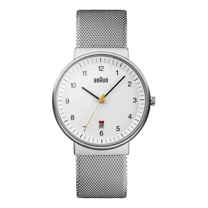 Braun Classic Quartz White Dial Steel Strap Men's Watch BN0032WHSLMHG