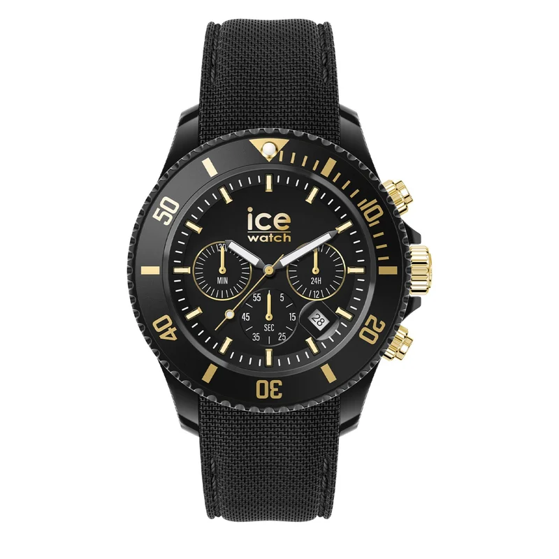 ICE Chrono Black Dial Silicone Strap Men's Watch 021602
