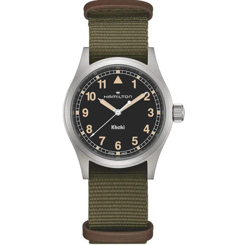 Hamilton Khaki Field 38mm Black Dial NATO Mens Quartz Watch H69401930