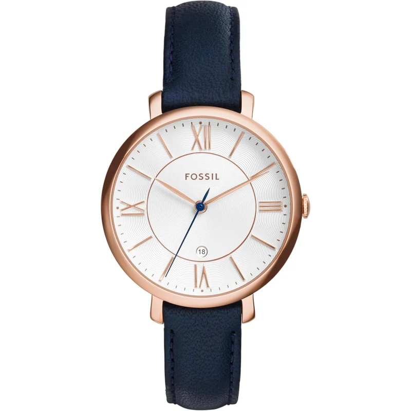Fossil Jacqueline 36mm Silver Dial Leather Ladies Quartz Watch ES3843