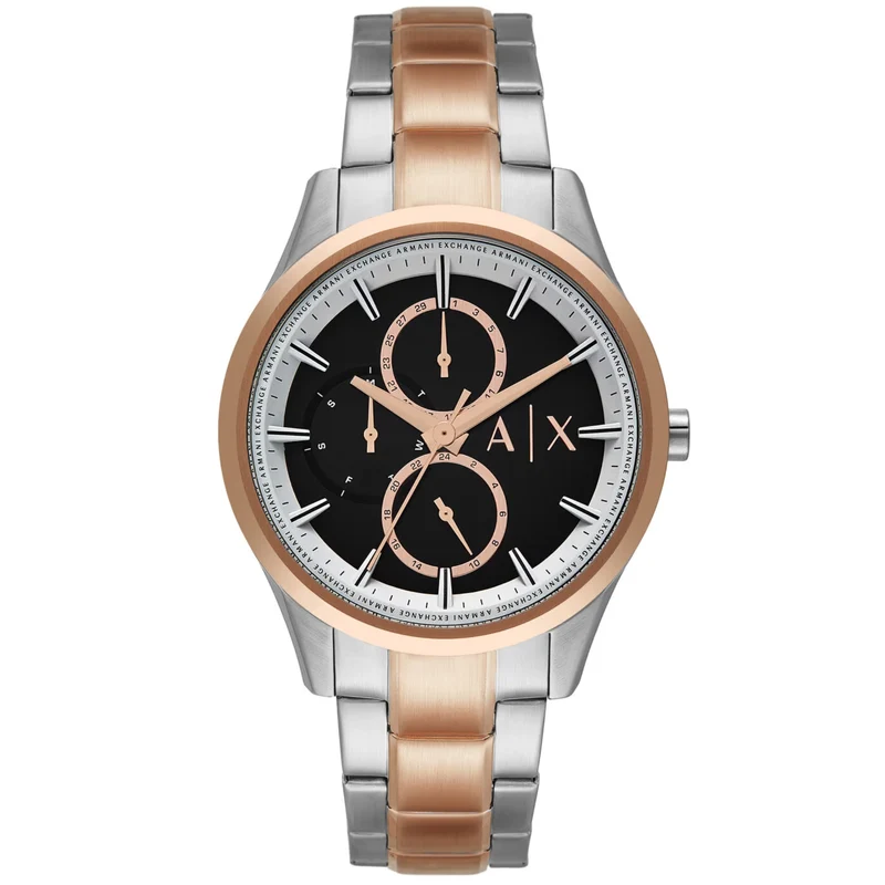 Armani Exchange Dante 42mm Chronograph Black Dial Steel Mens Quartz Watch AX1882