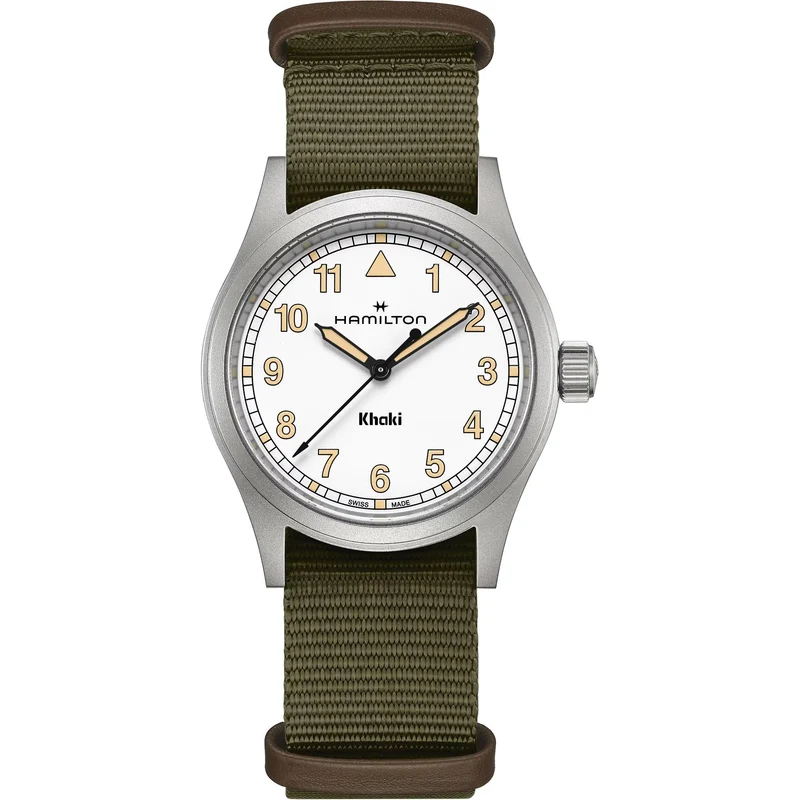 Hamilton Khaki Field 38mm White Dial NATO Mens Quartz Watch H69401910