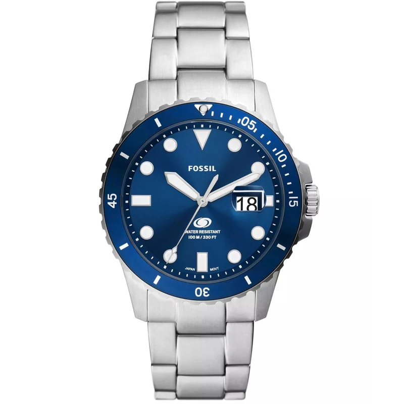 Fossil Blue Dive 42mm Blue Dial Steel Mens Quartz Watch FS6029