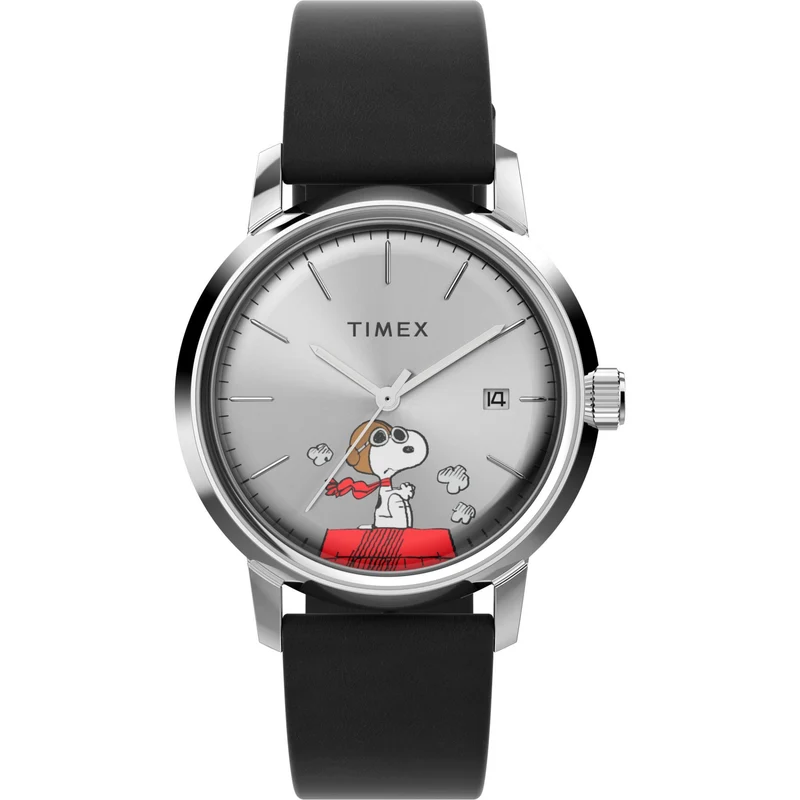 Timex Marlin 40mm Silver Dial Leather Mens Automatic Watch TW2W49600