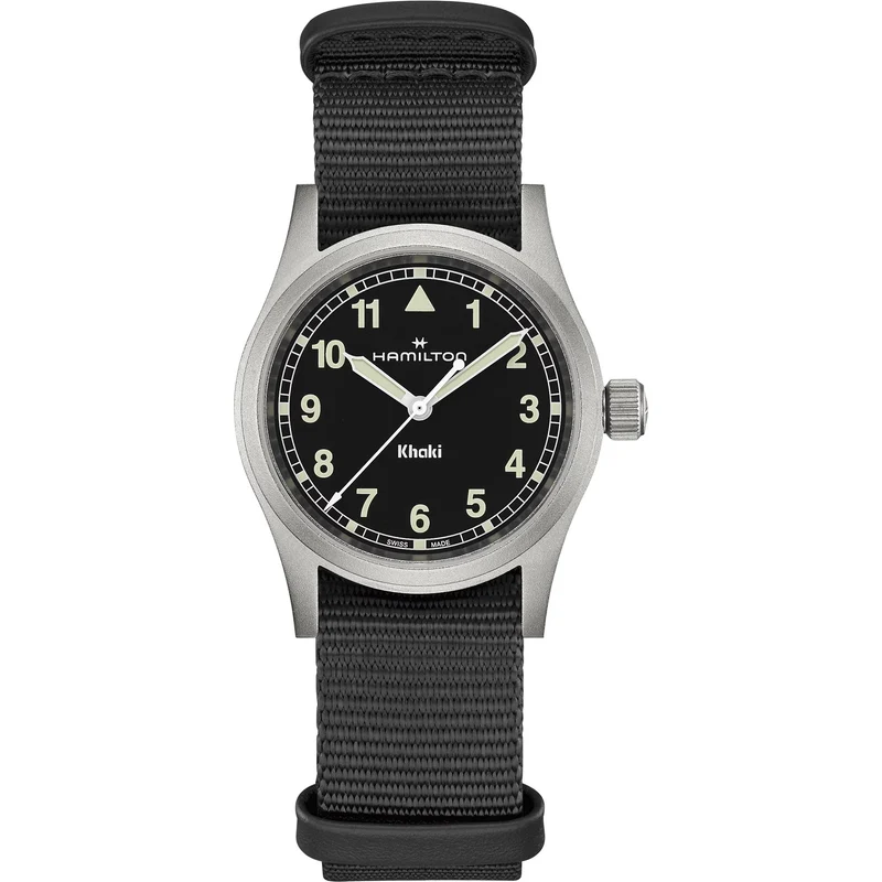 Hamilton Khaki Field 33mm Black Dial Steel NATO Quartz Watch H69301430