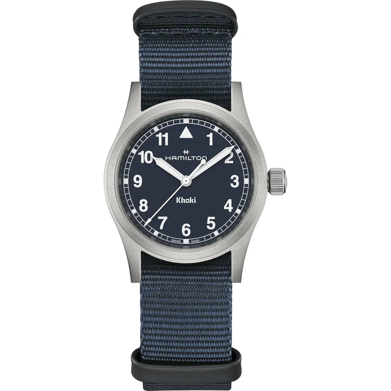 Hamilton Khaki Field 33mm Blue Dial Steel NATO Quartz Watch H69301940