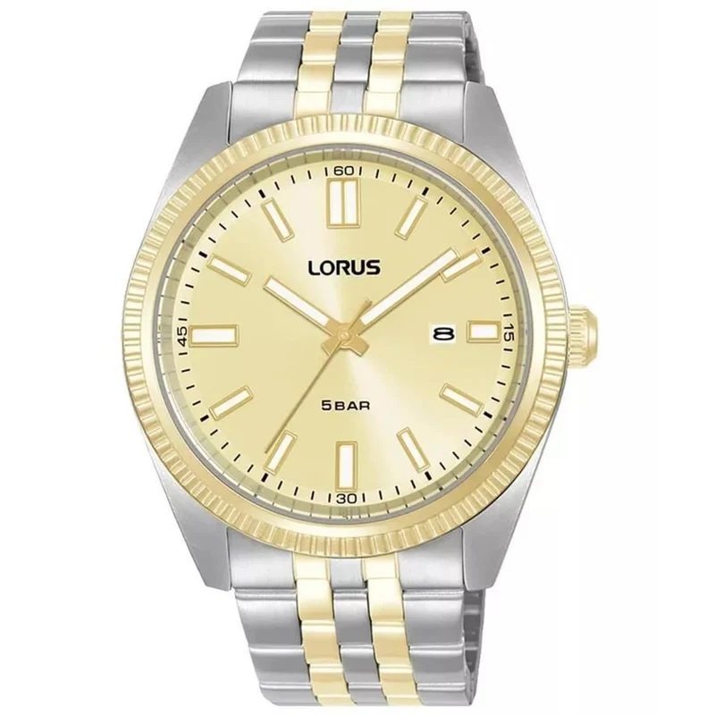 Lorus Classic Quartz Light Champagne Dial Stel Strap Men's Watch RH972QX9