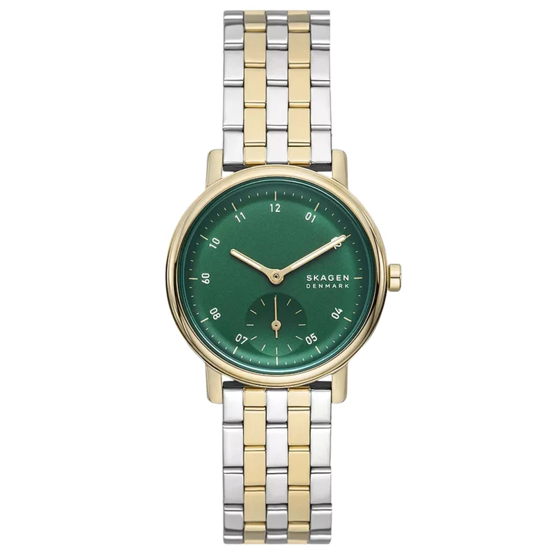 Skagen Kuppel Lille 32mm Sub-Second Green Dial Steel Ladies Quartz Watch SKW3122