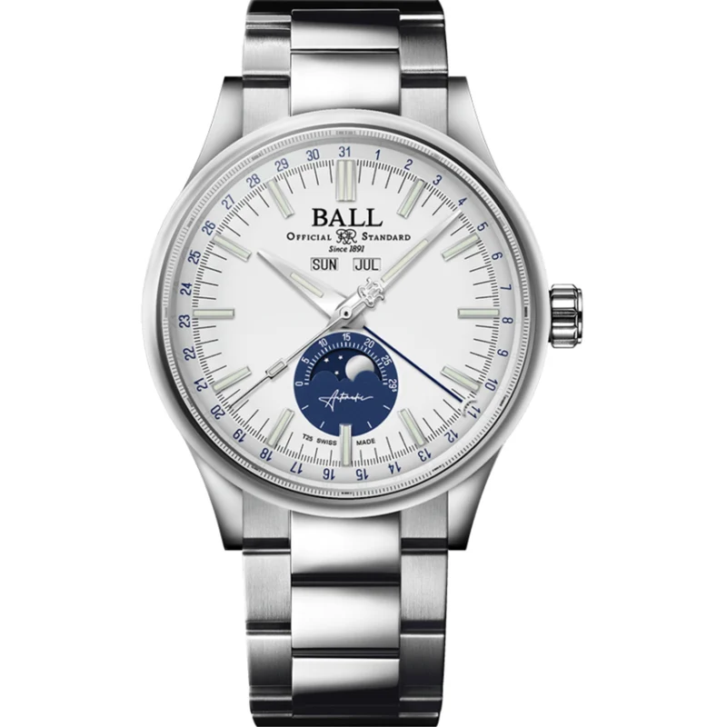 BALL Engineer II Moon Calendar Limited Edition Stainless Steel Men’s Watch NM3016C-S1J-WH